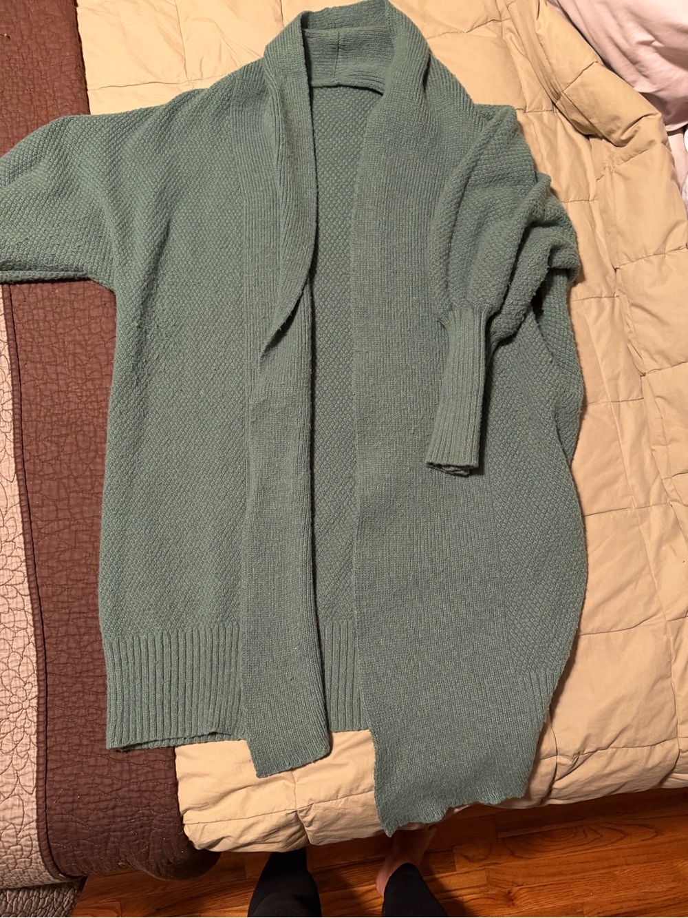 Cozy Open-Front Women's Cardigan Sweater in Sage Green